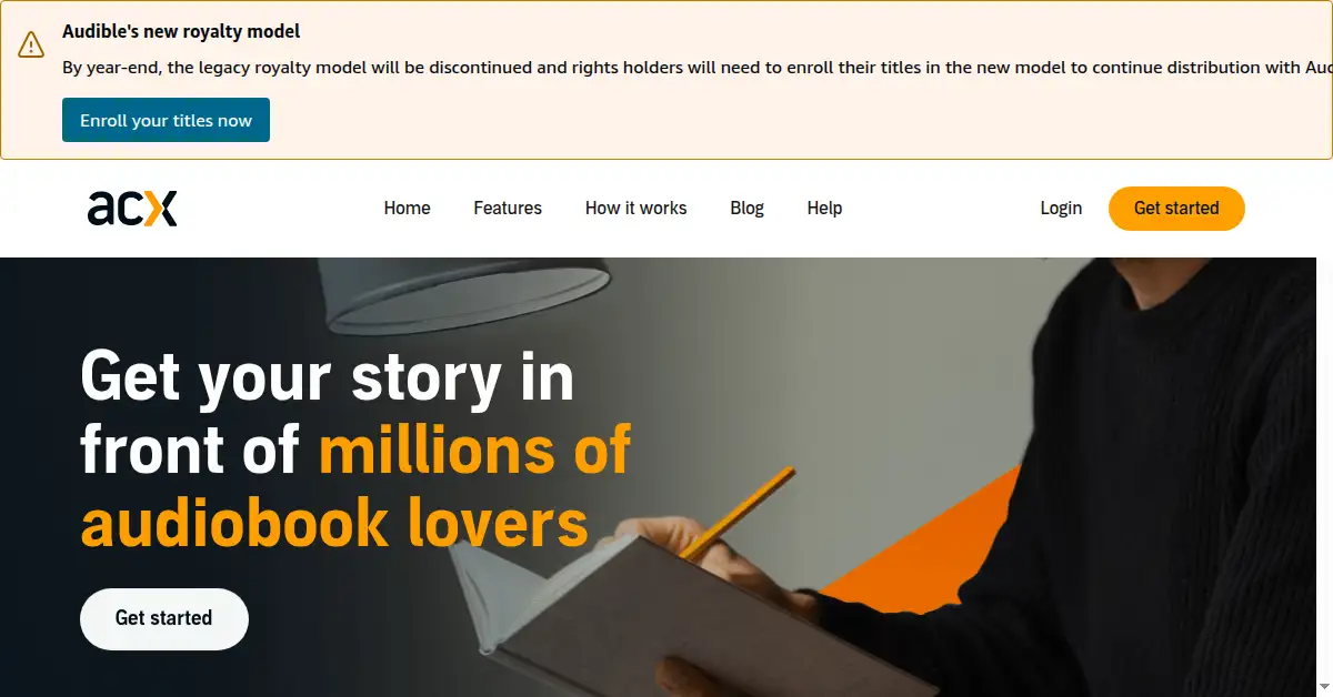 A picture of the homepage of acx.com