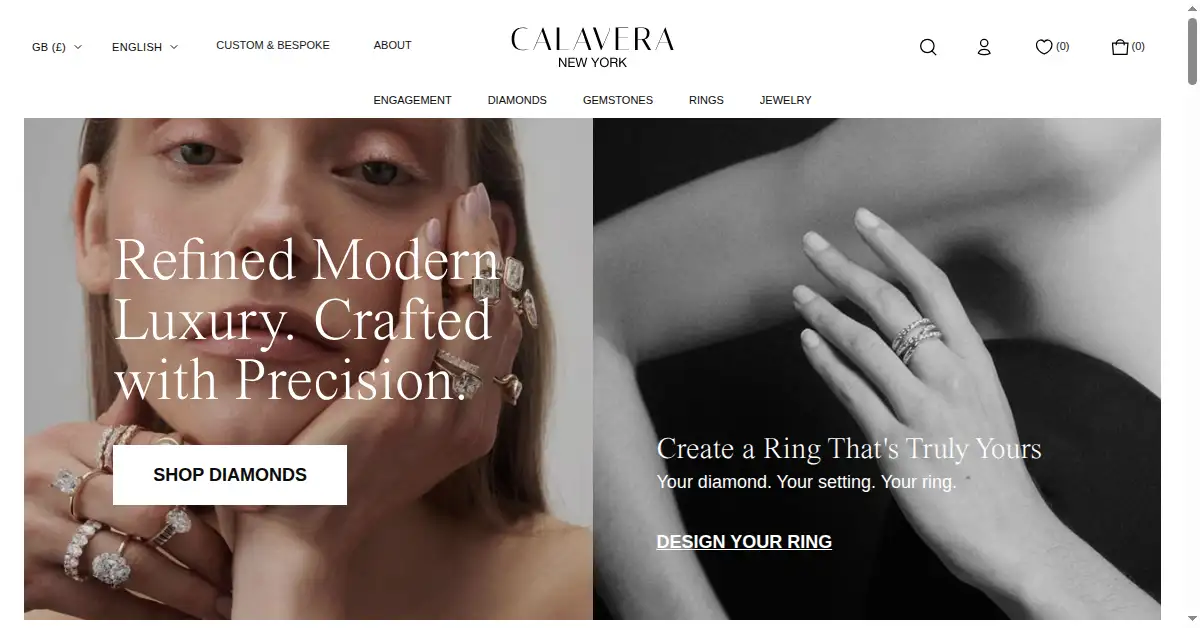 A picture of the homepage of calaveranewyork.com