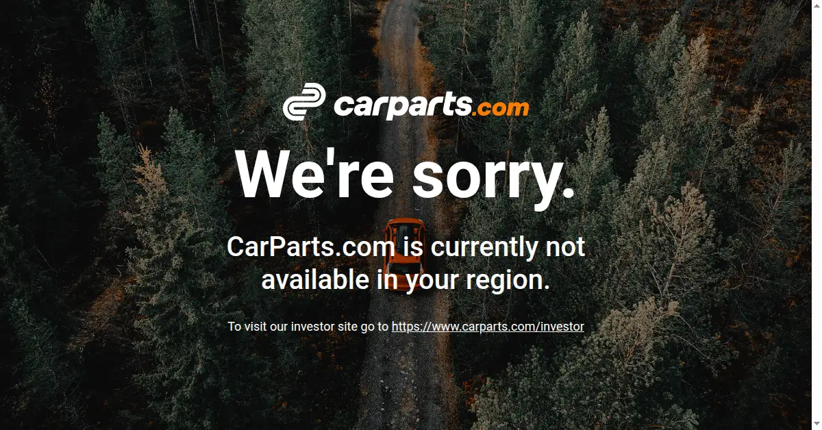 A picture of the homepage of carparts.com
