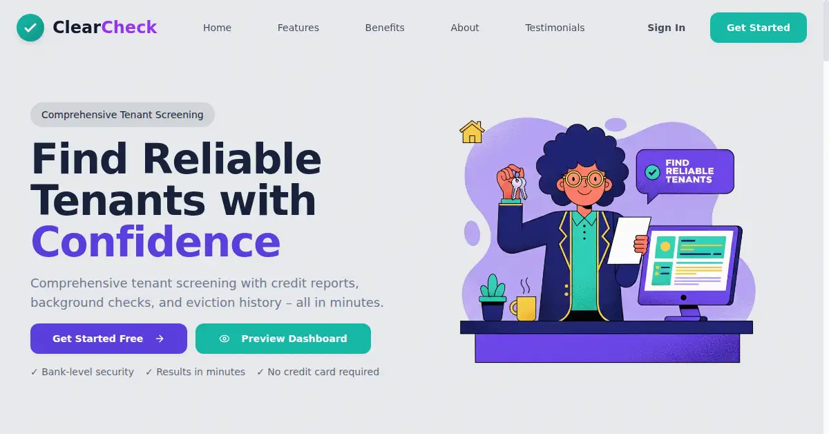 A picture of the homepage of clearcheck.org