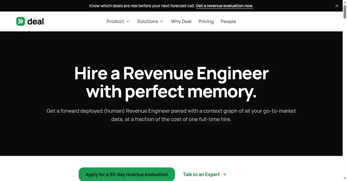 A picture of the homepage of deal.com