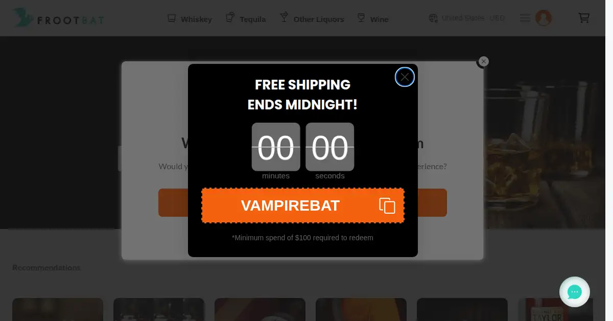 A picture of the homepage of frootbat.com