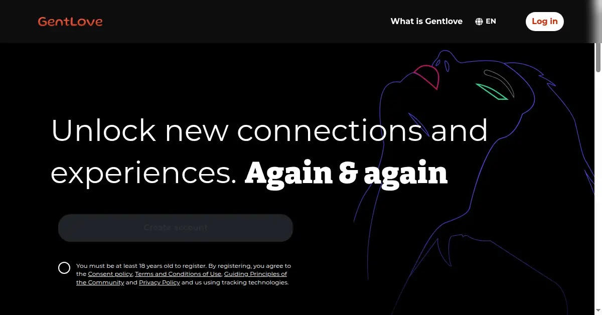 A picture of the homepage of gentlove.com