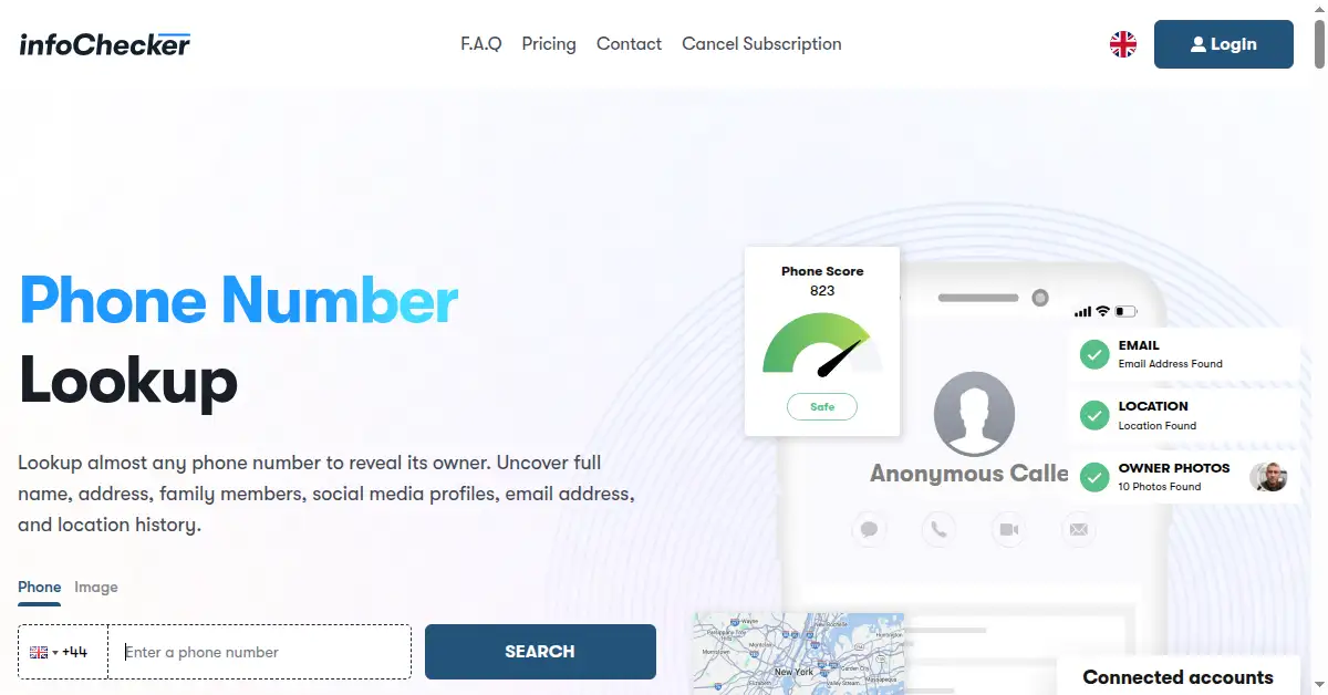 A picture of the homepage of infochecker.com