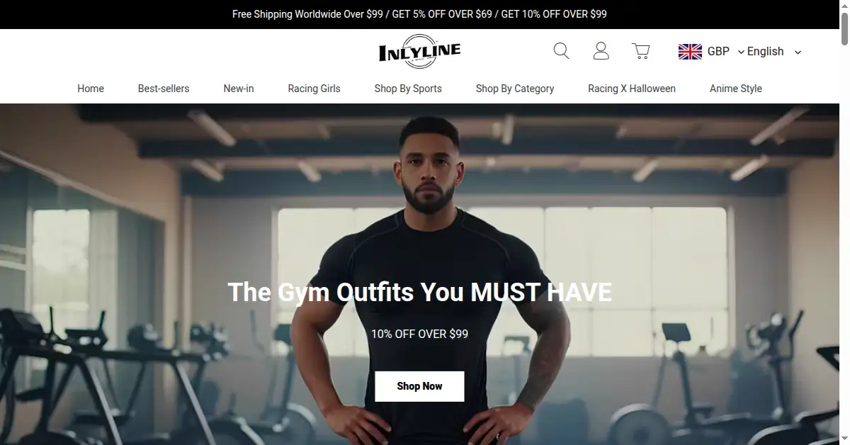 A picture of the homepage of inlyline.com