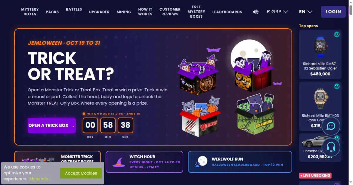 A picture of the homepage of jemlit.com