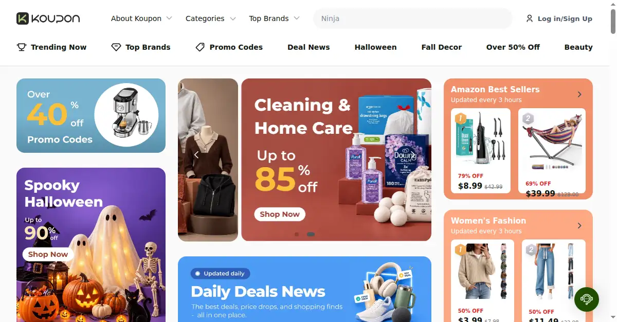 A picture of the homepage of koupon.ai