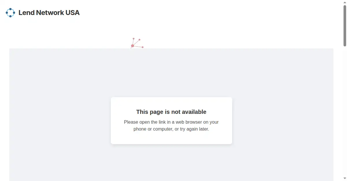 A picture of the homepage of lendnetworkusa.com