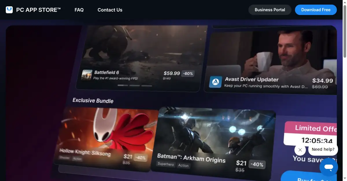 A picture of the homepage of pcapp.store
