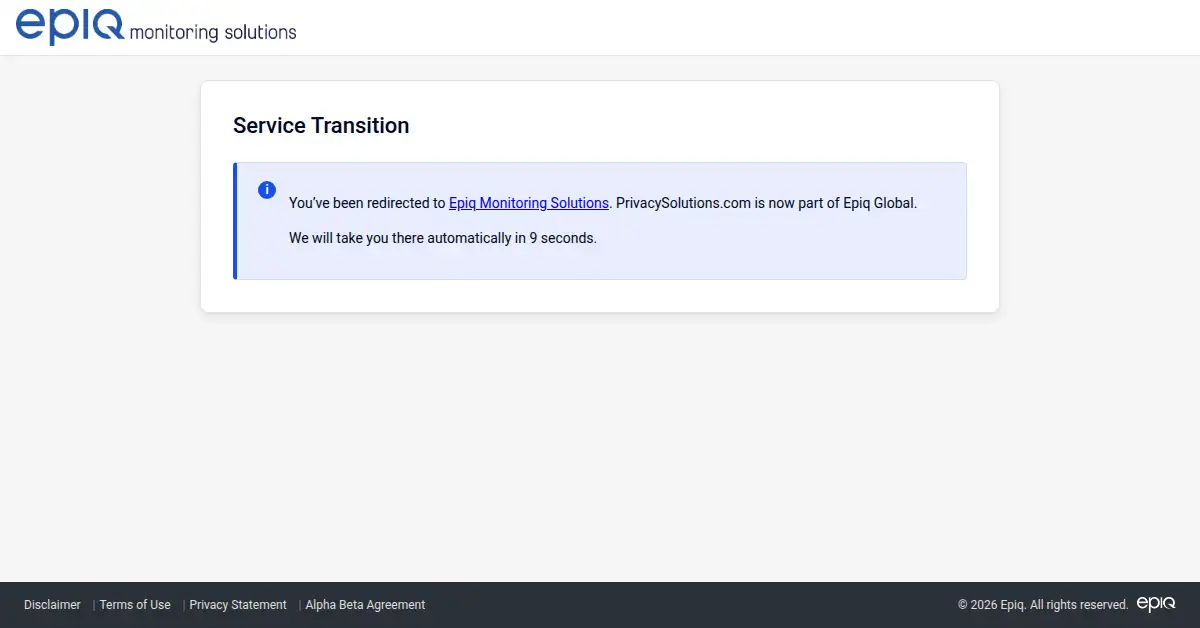 A picture of the homepage of privacysolutions.com