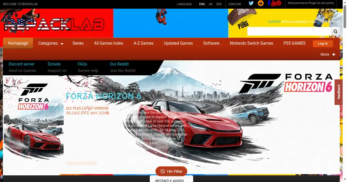 A picture of the homepage of repacklab.com