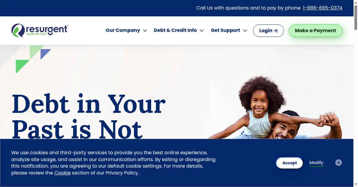 A picture of the homepage of resurgent.com