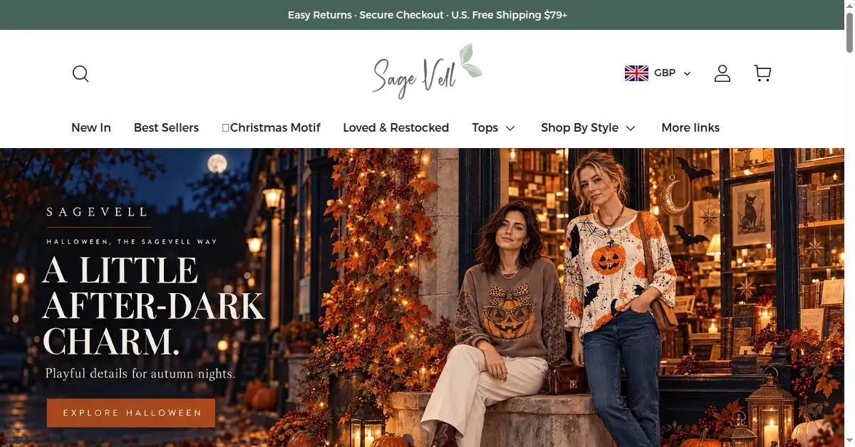 A picture of the homepage of sagevell.com