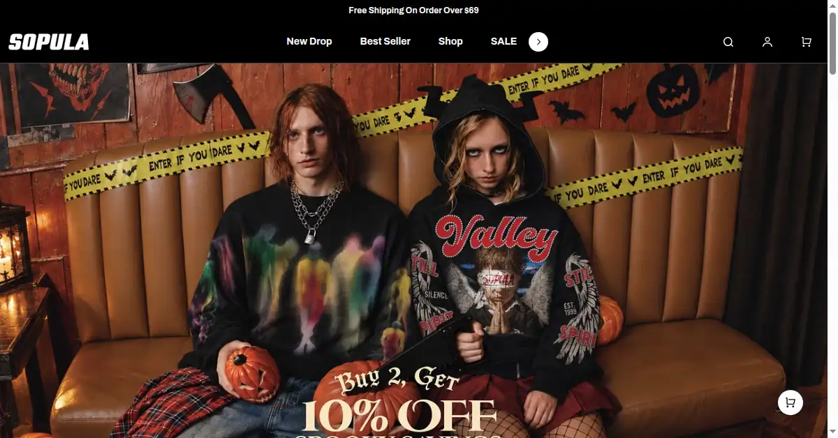 A picture of the homepage of sopula.com