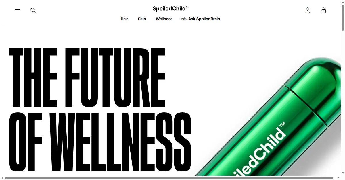 A picture of the homepage of spoiledchild.com