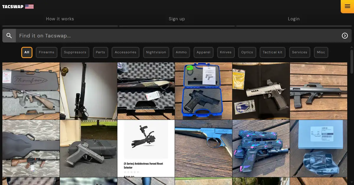 A picture of the homepage of tacswap.com