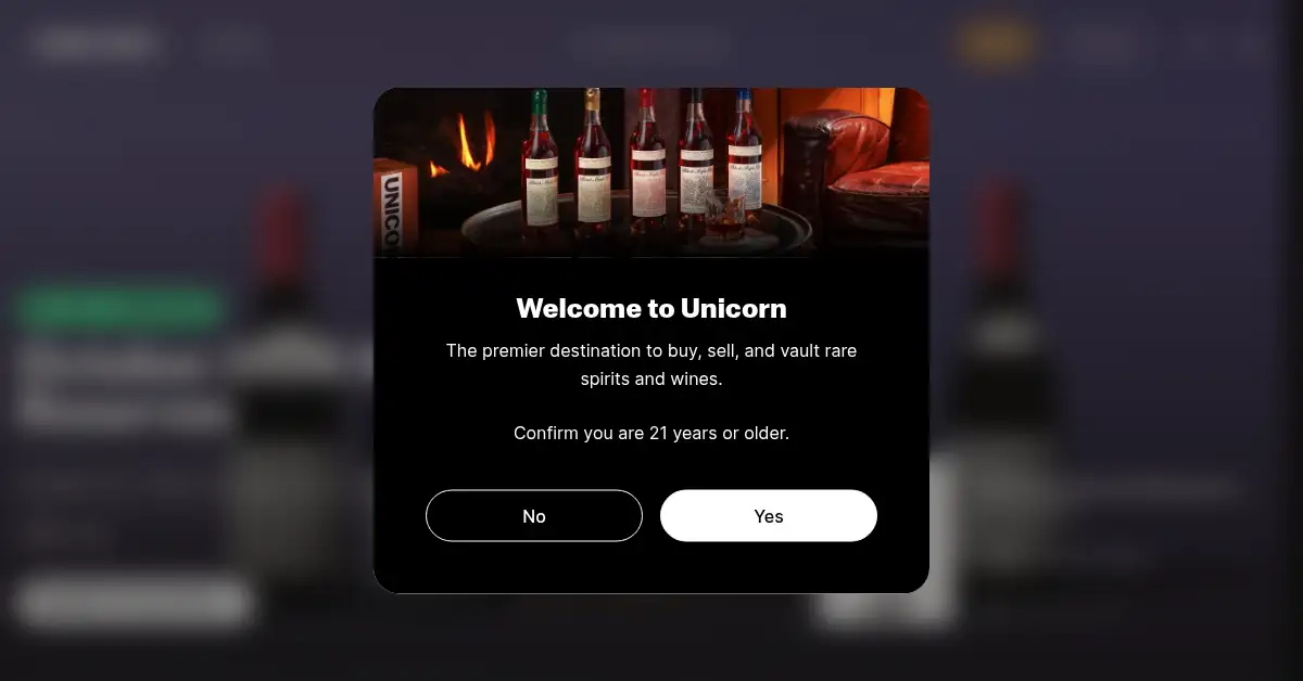 A picture of the homepage of unicornauctions.com