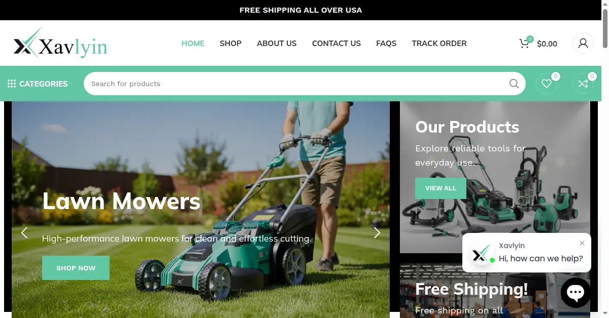 A picture of the homepage of xavlyin.com