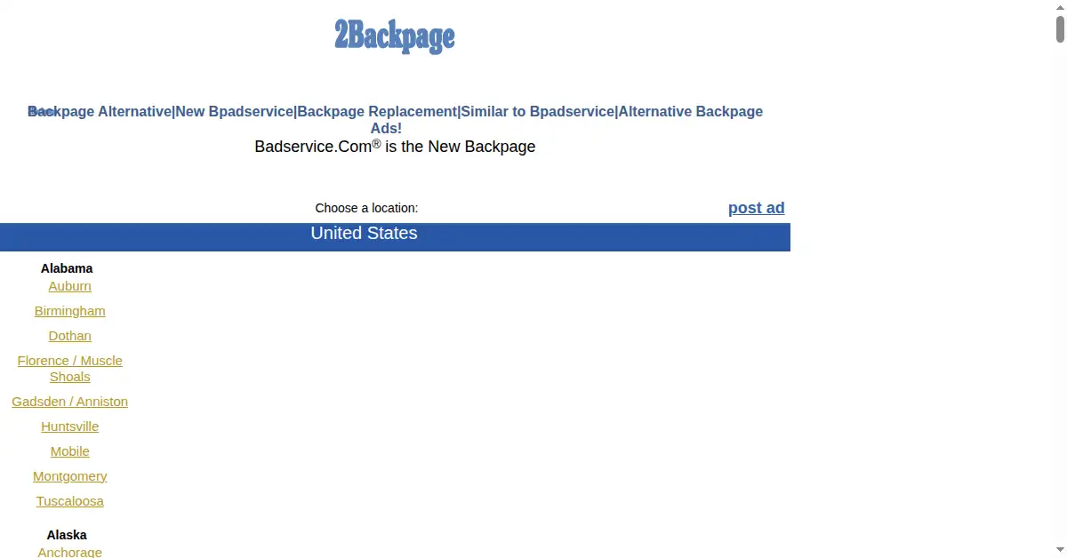 2backpage.com as the Internet Archive first saved it, 25 Nov 2018