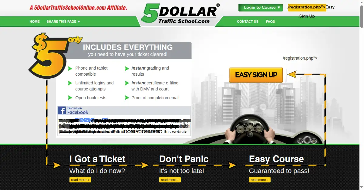 5dollartrafficschool.com as the Internet Archive first saved it, 26 Feb 2016