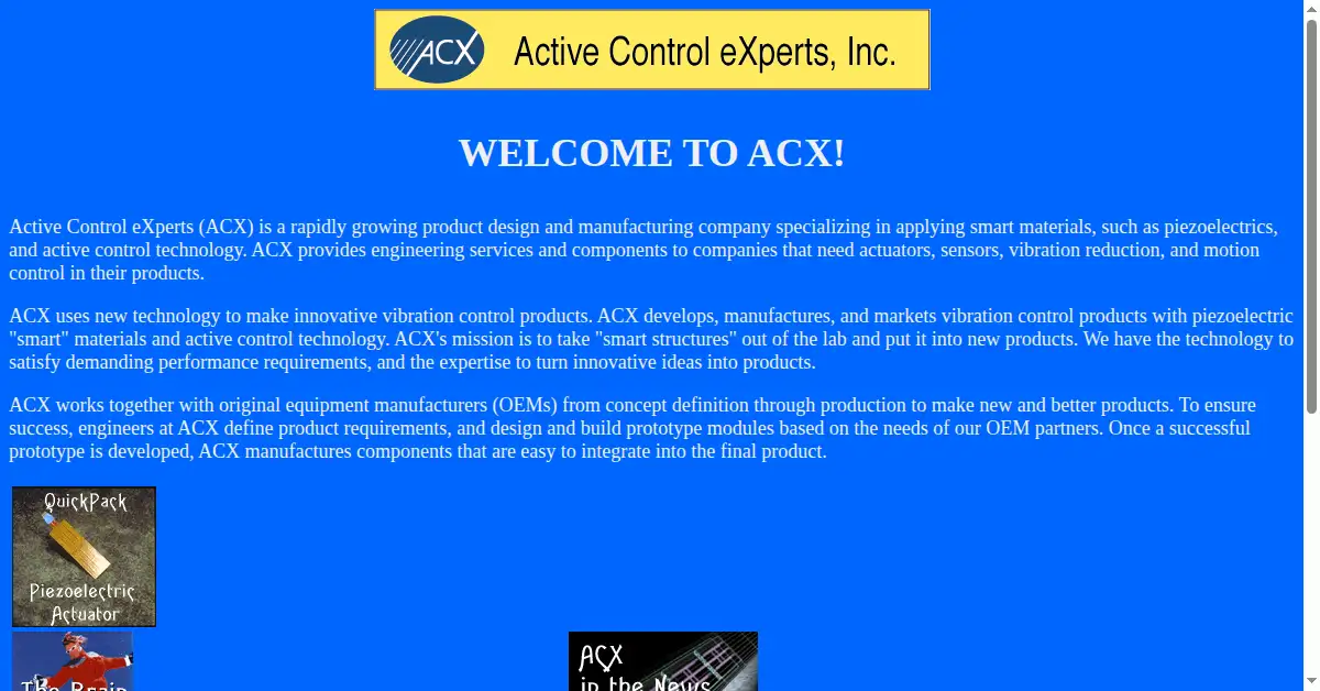 acx.com as the Internet Archive first saved it, 23 Oct 1996