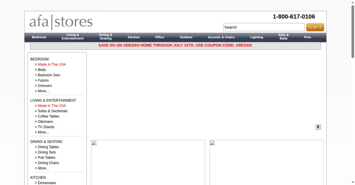 afastores.com as the Internet Archive first saved it, 12 Jul 2011