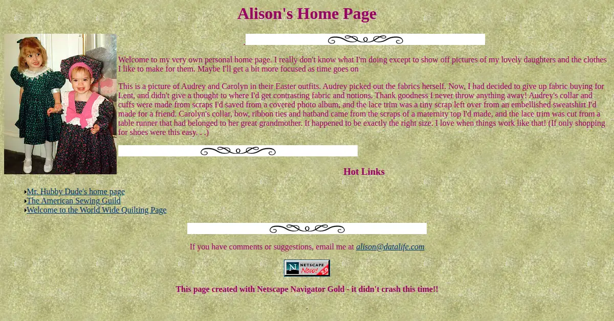 alison.com as the Internet Archive first saved it, 31 Dec 1996