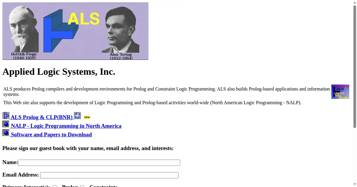 als.com as the Internet Archive first saved it, 8 Jul 1997