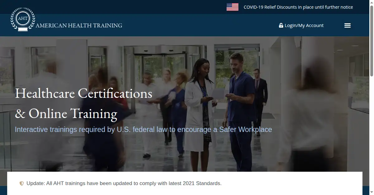 americanhealthtraining.com as the Internet Archive first saved it, 10 Dec 2021