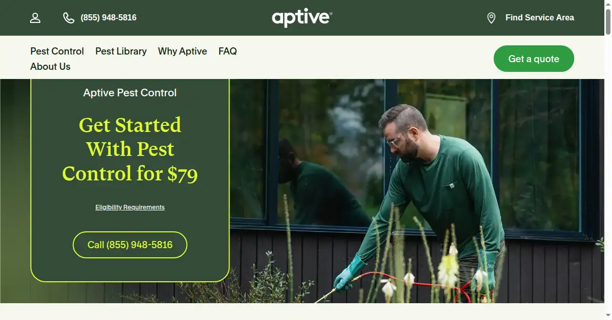 aptivepestcontrol.com as the Internet Archive first saved it, 13 Feb 2025