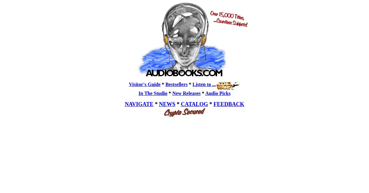 audiobooks.com as the Internet Archive first saved it, 29 Oct 1996