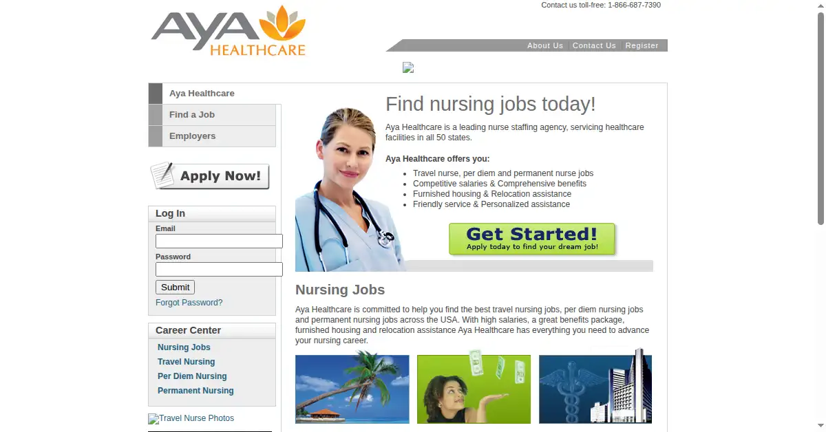ayahealthcare.com as the Internet Archive first saved it, 22 Jan 2010