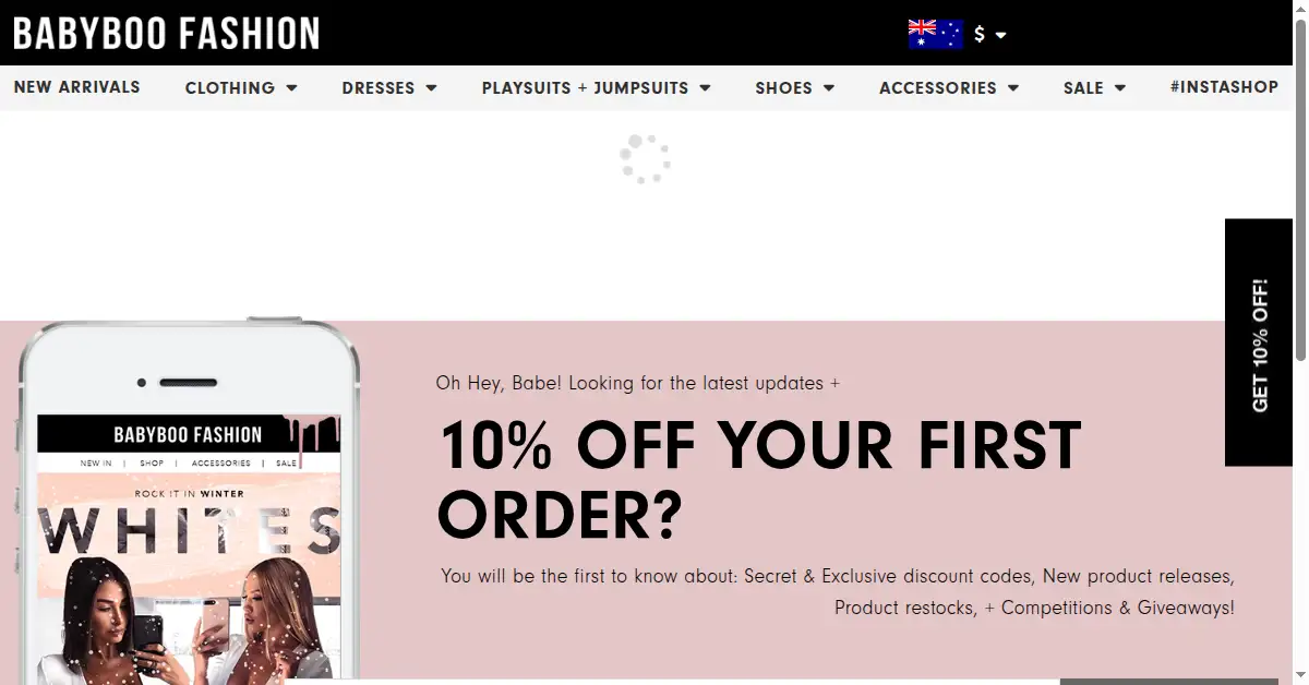 babyboofashion.com as the Internet Archive first saved it, 7 Jan 2018