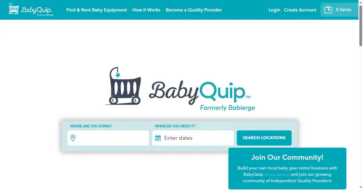 babyquip.com as the Internet Archive first saved it, 20 Aug 2018