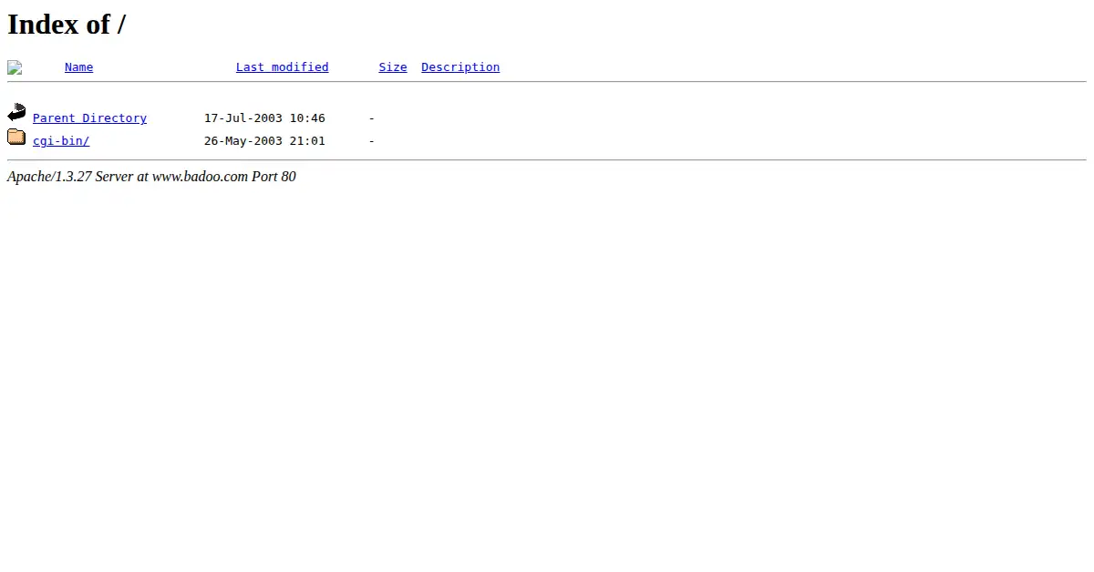 badoo.com as the Internet Archive first saved it, 21 Jul 2003