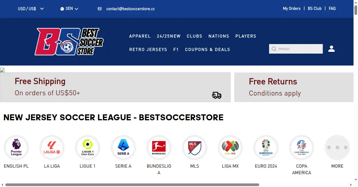 bestsoccerstore.cc as the Internet Archive first saved it, 12 Jan 2025