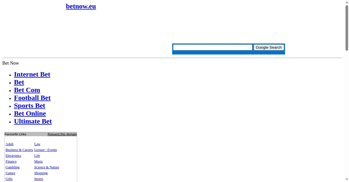 betnow.eu as the Internet Archive first saved it, 15 Jul 2006