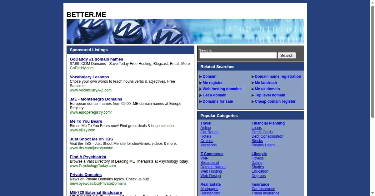 better.me as the Internet Archive first saved it, 1 Dec 2008