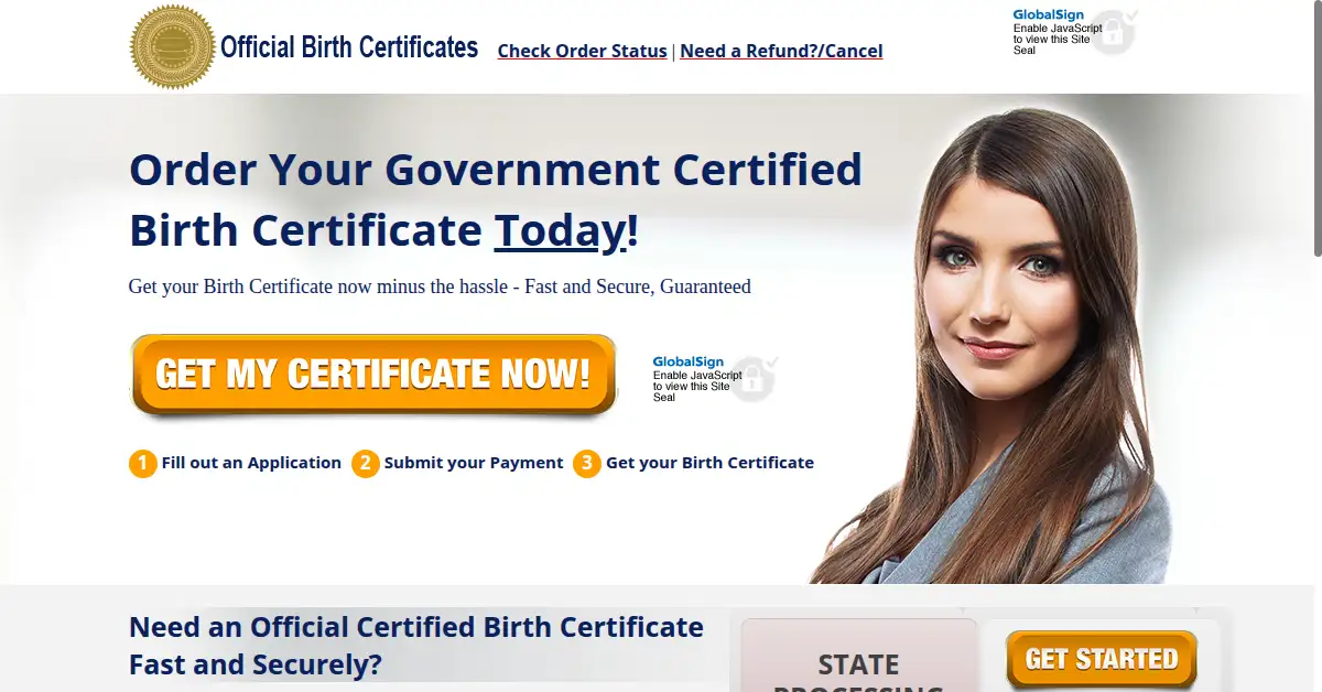 birthcertificatestate.com as the Internet Archive first saved it, 14 Aug 2018