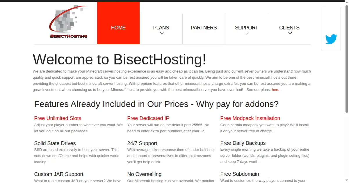 bisecthosting.com as the Internet Archive first saved it, 8 Sep 2014