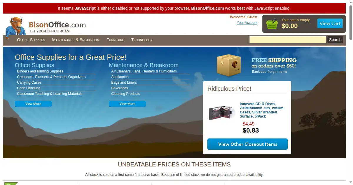 bisonoffice.com as the Internet Archive first saved it, 8 Feb 2011