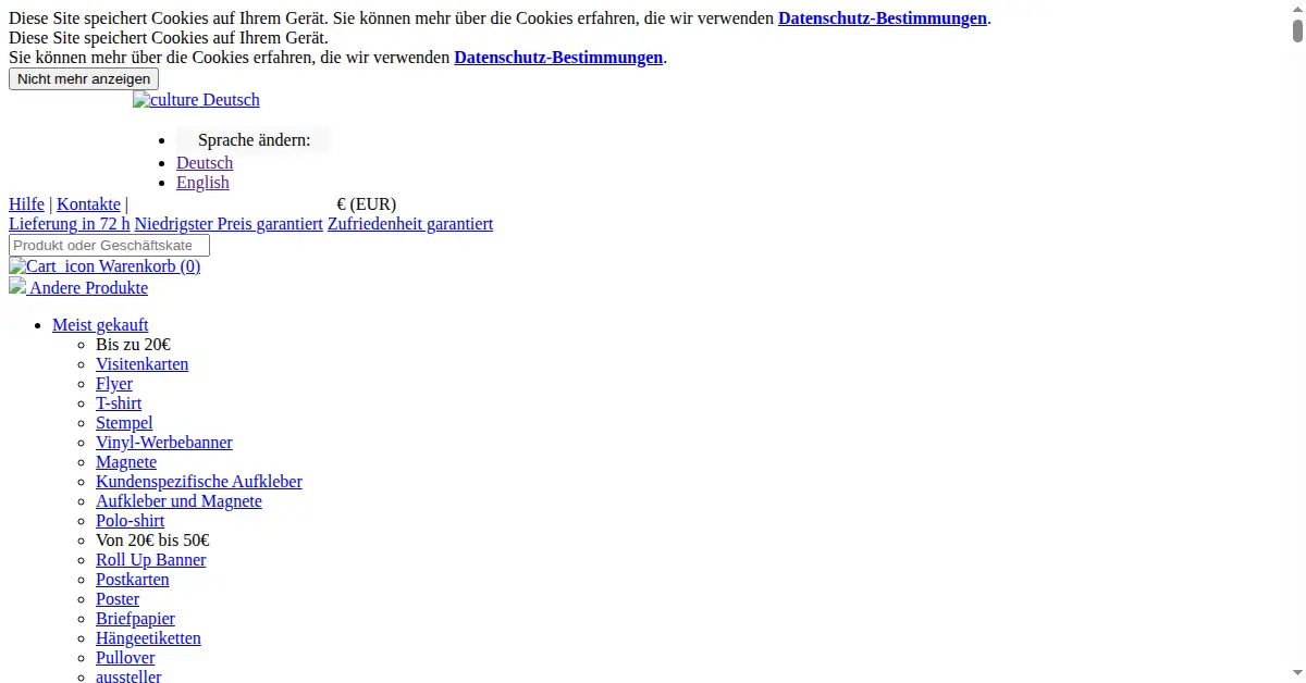 bizay.de as the Internet Archive first saved it, 14 Dec 2019