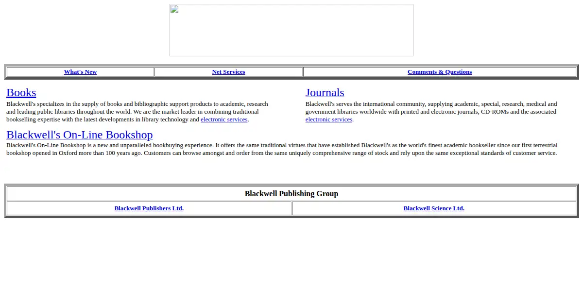 blackwells.co.uk as the Internet Archive first saved it, 13 Apr 1997