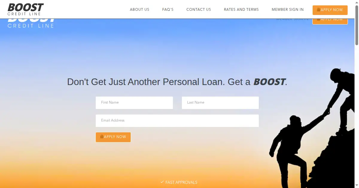 boostcreditline.com as the Internet Archive first saved it, 17 Mar 2021