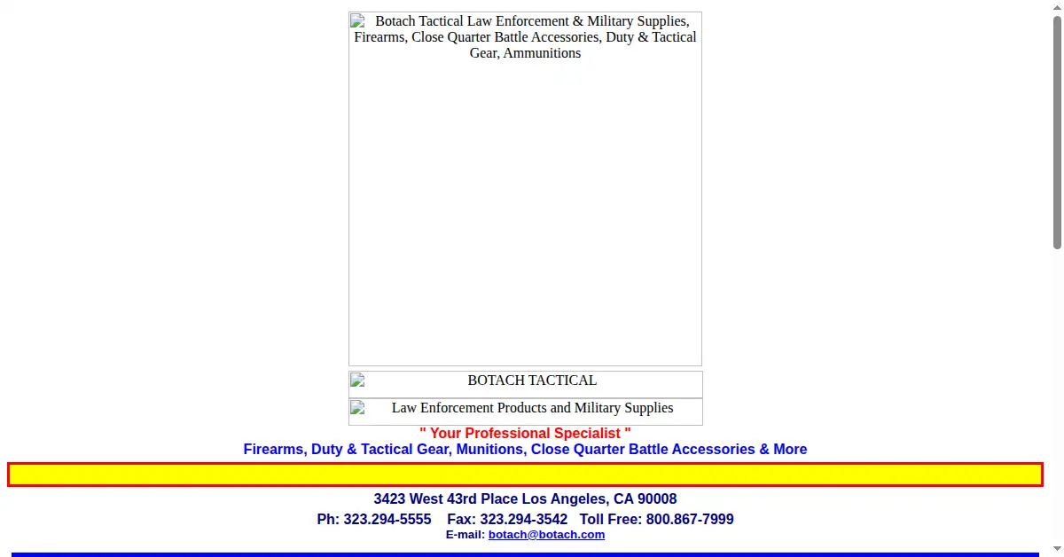 botach.com as the Internet Archive first saved it, 5 Dec 1998