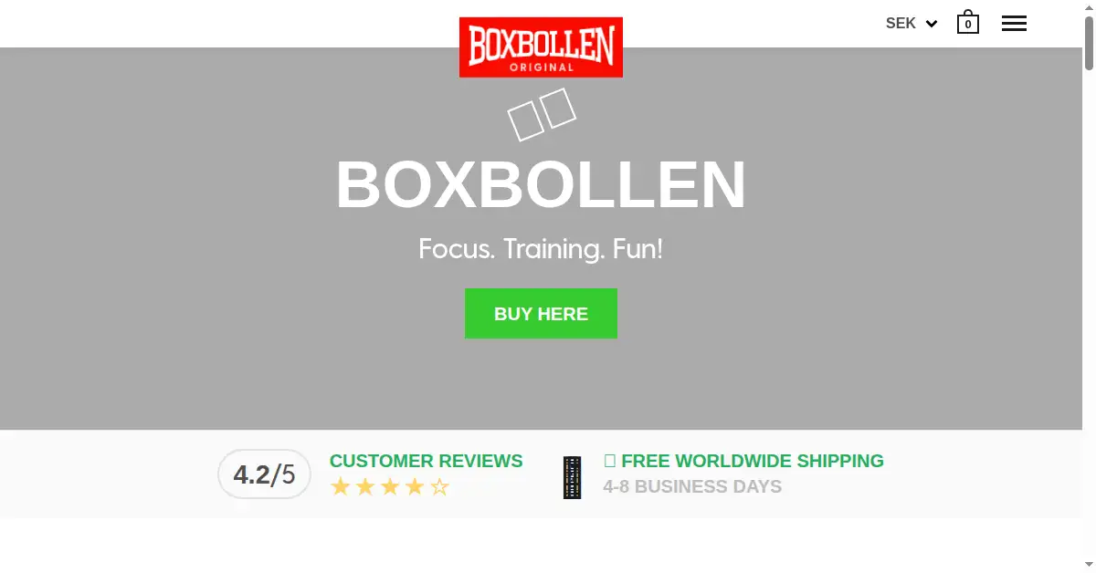 boxbollen.com as the Internet Archive first saved it, 7 Aug 2020
