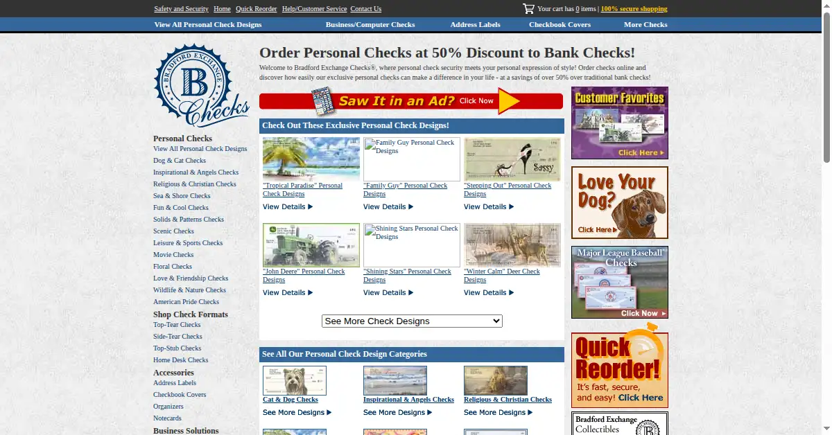bradfordexchangechecks.com as the Internet Archive first saved it, 6 Sep 2008