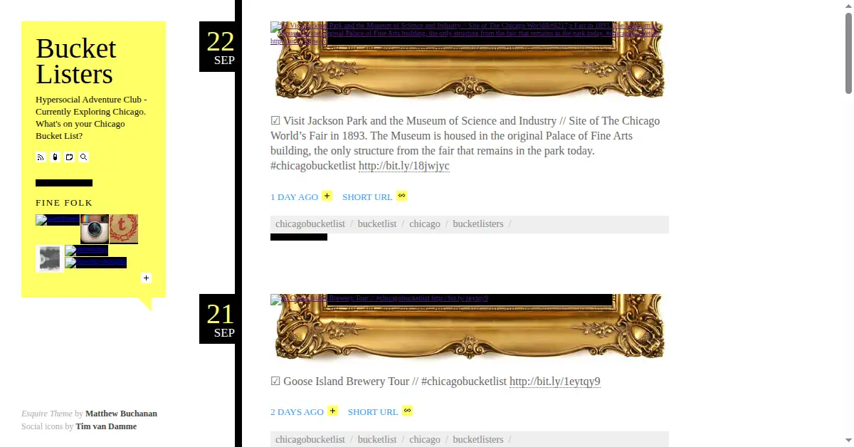 bucketlisters.com as the Internet Archive first saved it, 24 Sep 2013