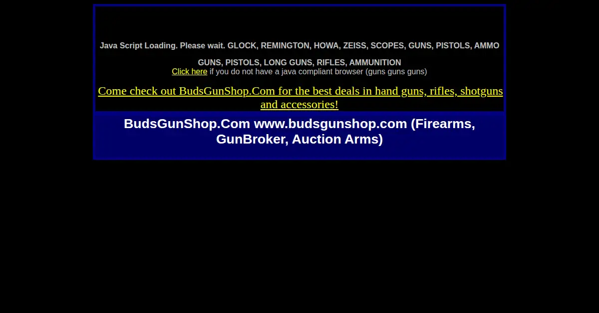 budsgunshop.com as the Internet Archive first saved it, 5 Jan 2005