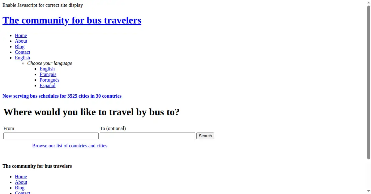 busbud.com as the Internet Archive first saved it, 26 Nov 2011